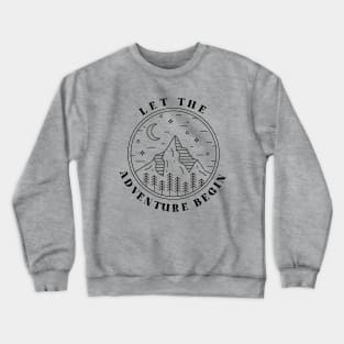 Let The Adventure Begin Vintage Minimal Line Art Adventurer Crewneck Sweatshirt